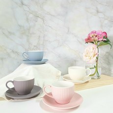 BELUZ casa 韓國製棉花糖粉彩咖啡杯4人組, 1套, 嬰兒粉, 棕色卡其, 象牙米, 嬰兒藍