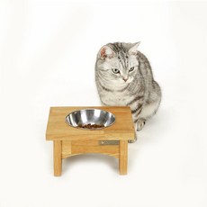 GATOBLANCO 木製架高寵物碗, 單色, 1個