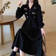 구디프 여성용 플라워 자수 큐티 원피스 빅사이즈 포함