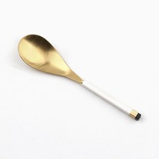 Bogen 方形雙色金餐具中式湯匙, 1個, 白色