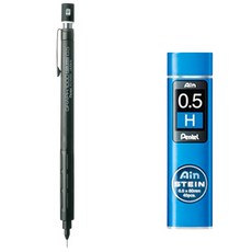 Pentel 飛龍文具 Graph 1000 PG1005 自動鉛筆 + Ain Stein H 筆芯套組, 0.5mm, 1套