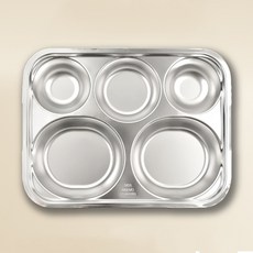 HAEMO Dio2 304不銹鋼壓制優質餐盤, 銀, 1個