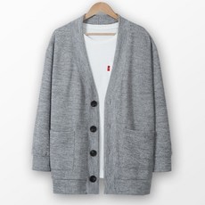 DANGOON 男款素色口袋寬鬆開襟外套