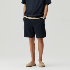 MIND BRIDGE 男款All Day Cool休閒寬鬆單褶亞麻混紡短褲 MZHP3134