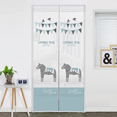 dashop 入戶門型EVA防風擋風窗簾Ponyland半透明90 x 210 cm+卡扣膠帶6p+開放式固定磁鐵隨機出貨4p, 1套
