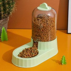PASTEL PET 寵物簡約半自動餵食器 均碼, 1個, 綠色