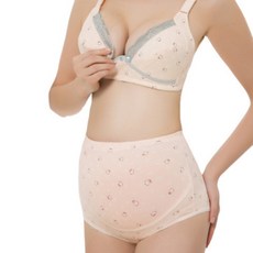 印花前扣式哺乳內衣+內褲