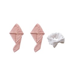 柔軟髮巾 SG48 2入+洗臉帶, 9型, 1套