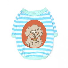 블랭크도그 강아지 크림이푸푸 티셔츠, BLUE, 1개