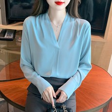 포플러앤씨 여성용 레이첼 브이 블라우스 P24FBL072228