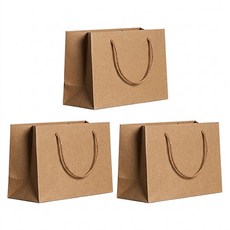 언더보스 무지 쇼핑백 가로형 30 x 40 x 10 cm, 크라프트, 3개