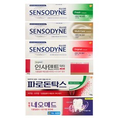 SENSODYNE 舒酸定 原味 120g + Multi Care 120g + Fresh 120g + Insadent Doctor 150g + Parodontax 150g + Bukwang Pharmaceutical Neomed 牙膏 125g, 1套