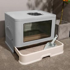 Ding Dong Pet 神奇封閉式貓砂盆, 1個, 灰色