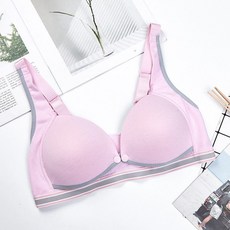 撞色線條前扣式哺乳內衣