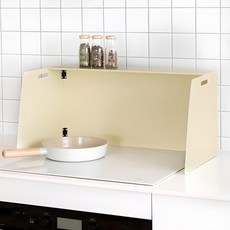 Nature Living 瓦斯爐電磁爐擋板 + 專用層架 + 收納袋 奶油, 1組