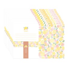 From&To Urban Flower 信紙 1款設計 4p + 信封 2p + 腰封套組 FL111-1, 10套, 混合色