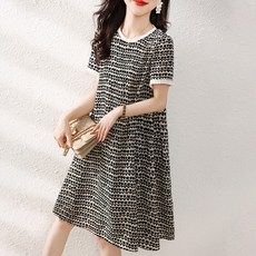 POPLARNC 女款Shouldy碎花洋裝, 黑色