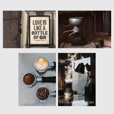 SANGSANG HOO 室內裝飾畫框海報 咖啡廳風格 4件組