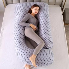 모모 임산부 입체 공학 디자인 G형 바디필로우 쿠션 베개, 도트 그레이