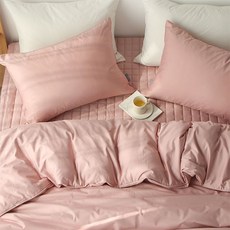 PACO HOME 60支緞面絎縫被套, 粉紅色