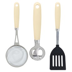 GENIAL H款過濾網架 L號+鍋鏟+開瓶器組, 象牙, 1套