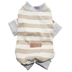 Dogmam 寵物條紋連身衣, 米色條紋