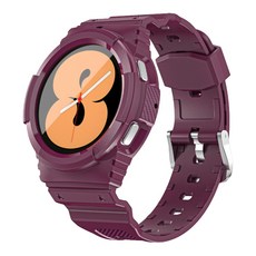 Imall Galaxy Watch 相容 運動一體式側邊全包覆錶帶, 酒紅色
