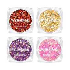 withshyan 頂級珠寶美甲亮片4件組, D套組, 1個