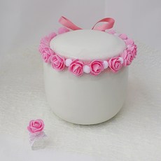 可愛玫瑰骨灰罈花環裝飾 + 迷你花瓶, 淺粉紅色