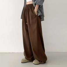 Planday 女款長/短版泡泡細褶寬鬆寬版運動褲