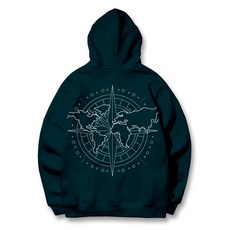 Granfinny 男女通用 高級世界旅行指南針連帽T恤 GFHT001