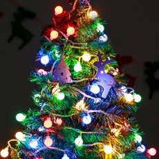 Dometopia 含電源插孔 可連接透明線 櫻桃彩色精靈燈泡 50顆 5m, 1個, 混合色