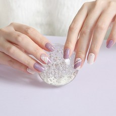 Tiolla 豐盈感美甲+美足貼紙組, 紫色格紋, 1個