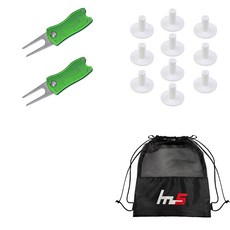 나야스타일 골프 그린 포크 보수기 2p + TPE 골프 숏 티 10p + 파우치 세트 GFYP-41-3+168-3PU, 혼합색상