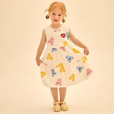 Care Bears 女童款五顏六色Care Bears荷葉邊連身裙