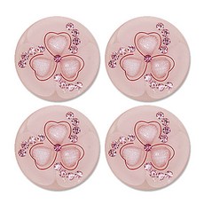 高級方晶鋯石寶石釦 三角愛心 21mm, 4個, 粉紅色