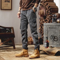 남성용 워싱 스판 카고 밴딩 팬츠 YXP27