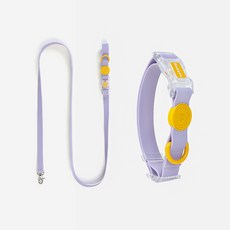 PASTEL PET 寵物彩色防水項圈 + 牽繩組, 1套, 紫色
