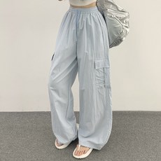 위드후이린 여성용 유어썸머 바스락 카고 트레이닝 밴딩 팬츠