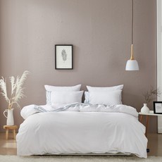 GOOSE&HOME 飯店風線條印花鵝絨寢具組 220*240 1000g