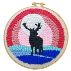 DIY 양모 자수 초보자용 21cm, 1세트, 순록