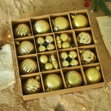 聖誕樹裝飾 閃亮時刻 裝飾品 40入組, 黃金色, 1套