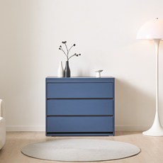 3자 낮은 서랍 방문설치, 네이비, 3단