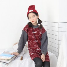 Nanajuni 兒童CR鹿袖羊羔毛長版T恤