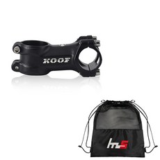 KOOF 自行車把立 25.4 x 60 毫米 + 獨家袋套組 CYYP-94-2PU, 黑色（莖）, 1套
