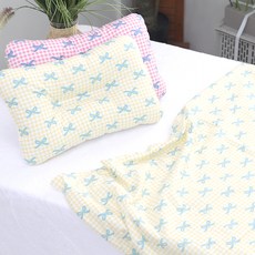 제이유니 극세사 블랭킷 + 베개 세트, 보니 옐로우