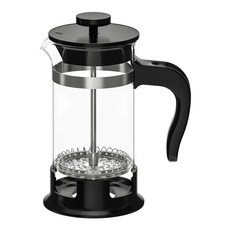 宜家 UPPHETTA 咖啡機茶壺玻璃 + 不鏽鋼 0.4L 套組, 黑色的, 1套