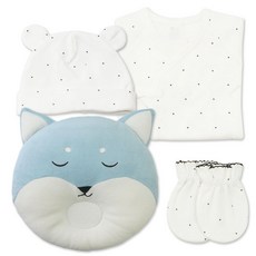 babybear 嬰幼兒星星肚衣 + 防抓手套 + 新生兒帽 + 狐狸塑形枕套裝