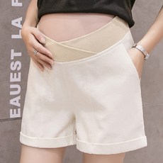 허리 조절 가능한 데일리 랩 하프 임산부 반바지