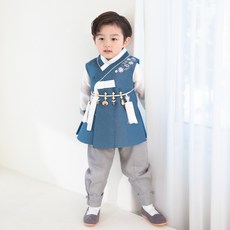 Doha韓服男童款亮色絲綢優質高級韓服套裝